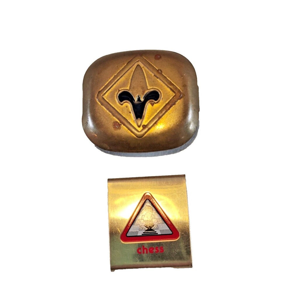 SCOUTS BSA Neckerchief Slide/ Woggle Bronze With Chess Award